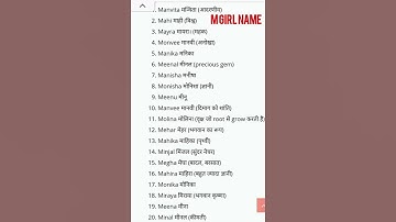 M से girl name और उनका अर्थ 2023 new name