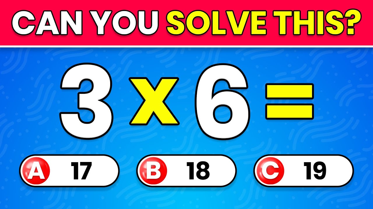 Can You Pass This Math Quiz? 🧠 | 50 Questions Challenge | Quiz Cane ...