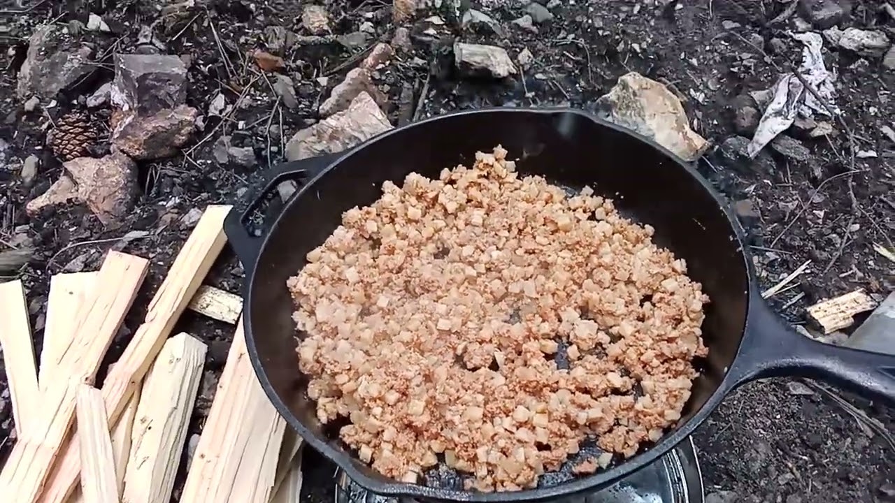 Cooking Corned Beef Hash On Solid Fuel Burning Camp Stove. YouTube