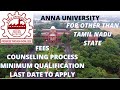 ANNA UNIVERSITY OTHER STATE ADMISSION 2020 || FEES || ELIGIBILTY || MINIMUM QUALIFICATION REQUIRED !