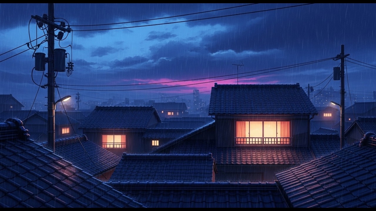 Nostalgic 80s Japan City 🌆 Lofi Hip Hop & Rain Ambience 🌧️ Deep Focus Music