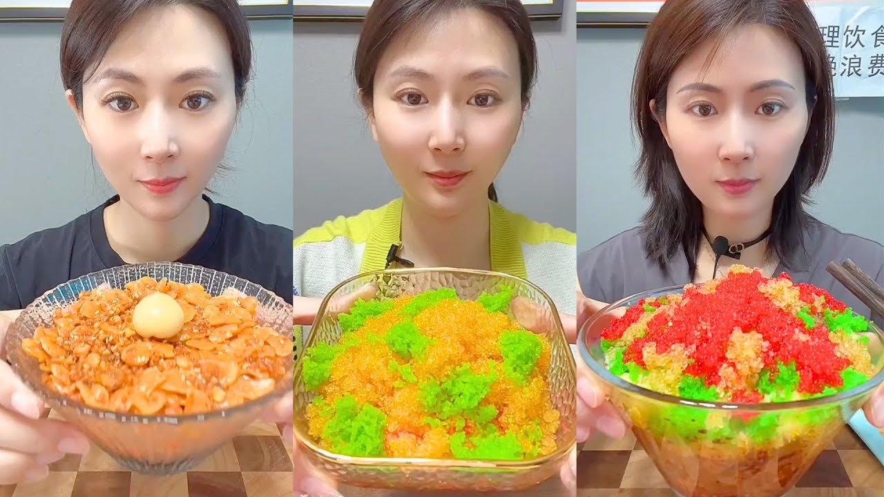 Chinese Colorful Fish Roe & Spicy Seafood ASMR | Crunchy Eating Sounds #72