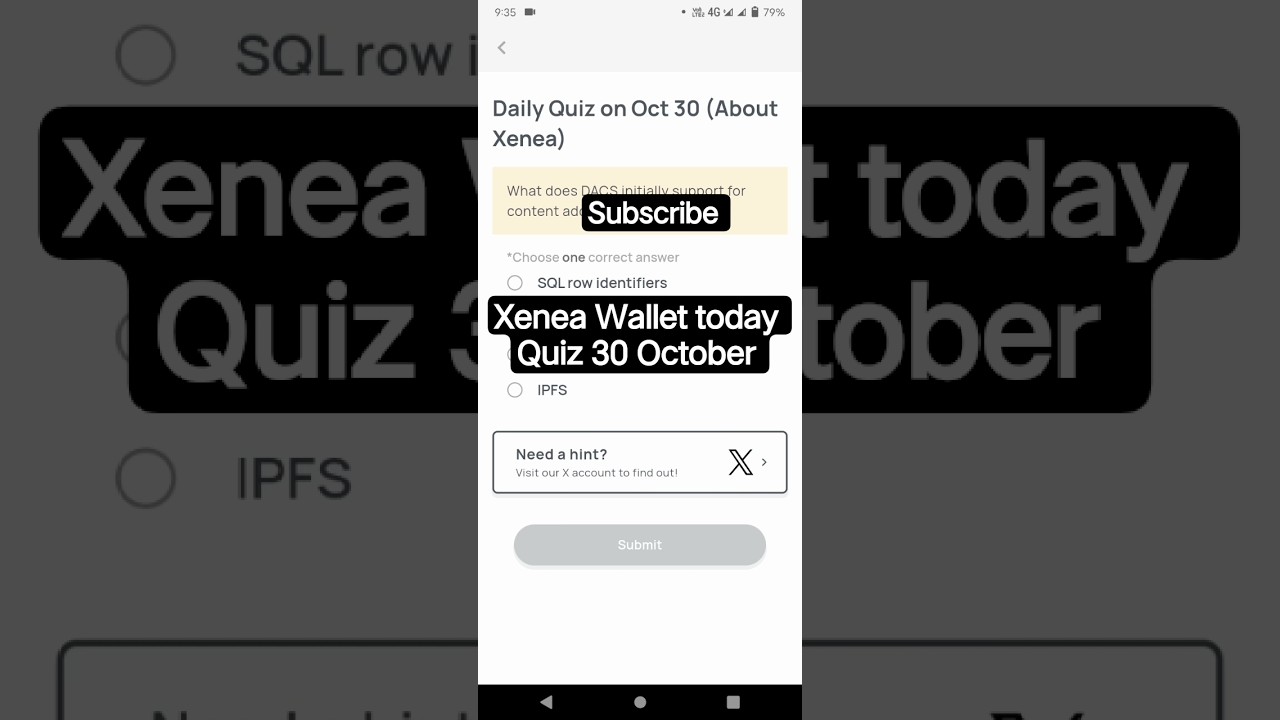 Xenea Wallet today Quiz answer | 30 October 2025 | Xenea daily Quiz 