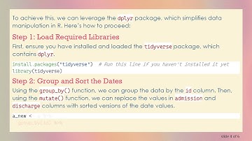 Arranging Date Columns Based on Unique ID Column in R