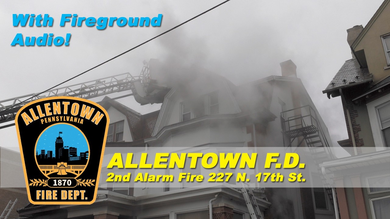 Двое человек спасены из горящего дома в Аллентауне, штат Пенсильвания. *Вторая тревога*