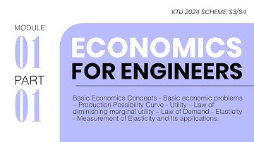 Part 1 of 2 | Module 01 | Economics For Engineers | KTU S3/S4 2024 Scheme