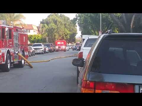 LAFD Light Force 75 + Light Force 90 Responding and Arriving on Scene