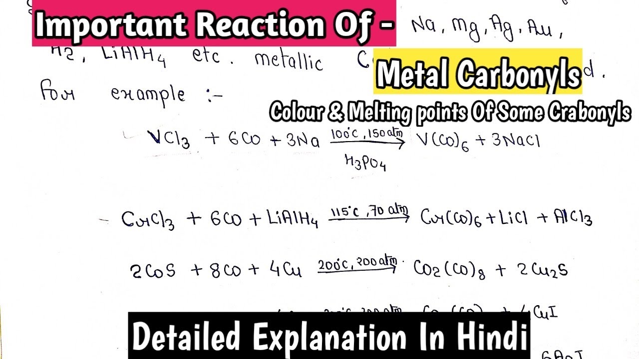 important-reactions-of-metal-carbonyls-colour-melting-points-of