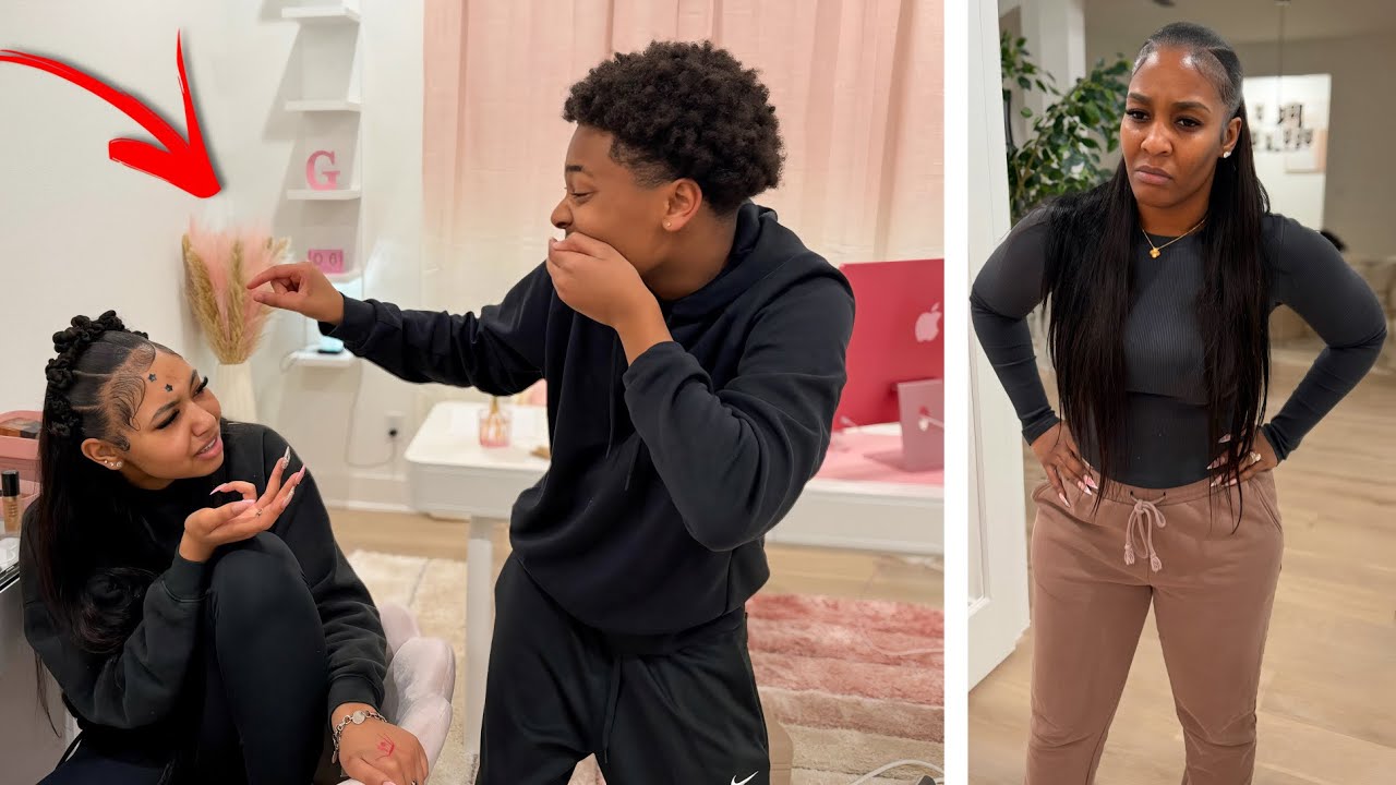 Брат отреагировал на новую прическу старшей сестры и тут же пожалел об этом.