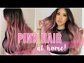 EASIEST DIY PINK HAIR AT HOME!! | Kristin Ess Temporary Tint Rose Gold | xomelrous