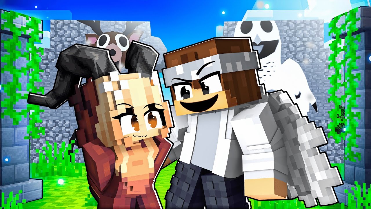 AMOR PROIBIDO de UM GAROTO CORUJA e a FILHA DO CERVO de 99 NOITES no Minecraft!