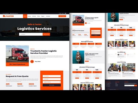 Complete Free Logistics Company Website Template Design - HTML -CSS - JavaScript - Free Website Code