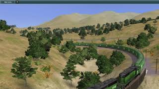 OBS Trainz 12 Test Part 1 Train crossing a bridge