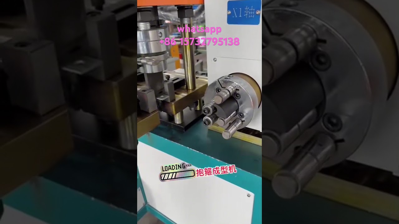 Sign support flat punching, bending, cutting, pipe clamp forming machine, made in China. 