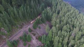 MUST WATCH!!! Drone view: UP train at Cruzatte in Oregon mountains