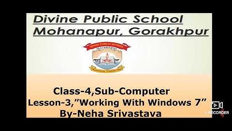 Class-4, Sub-Computer, Ln-3,"Working With Windows 7"