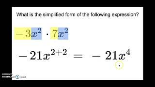 Algebra 1 7-2 Multiplying Powers With the Same Base MathXL Pt1