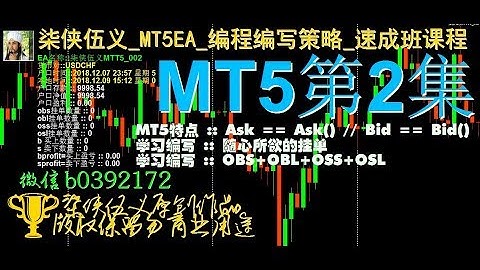柒侠伍义_MT5EA_MQL5编程编写策略_速成班课程 第2集 快速编写全部4个挂单ea