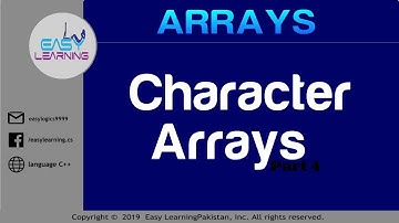 Lecture 7 - Character Arrays in C++ | Part 4(a) | Easy Learning Classroom