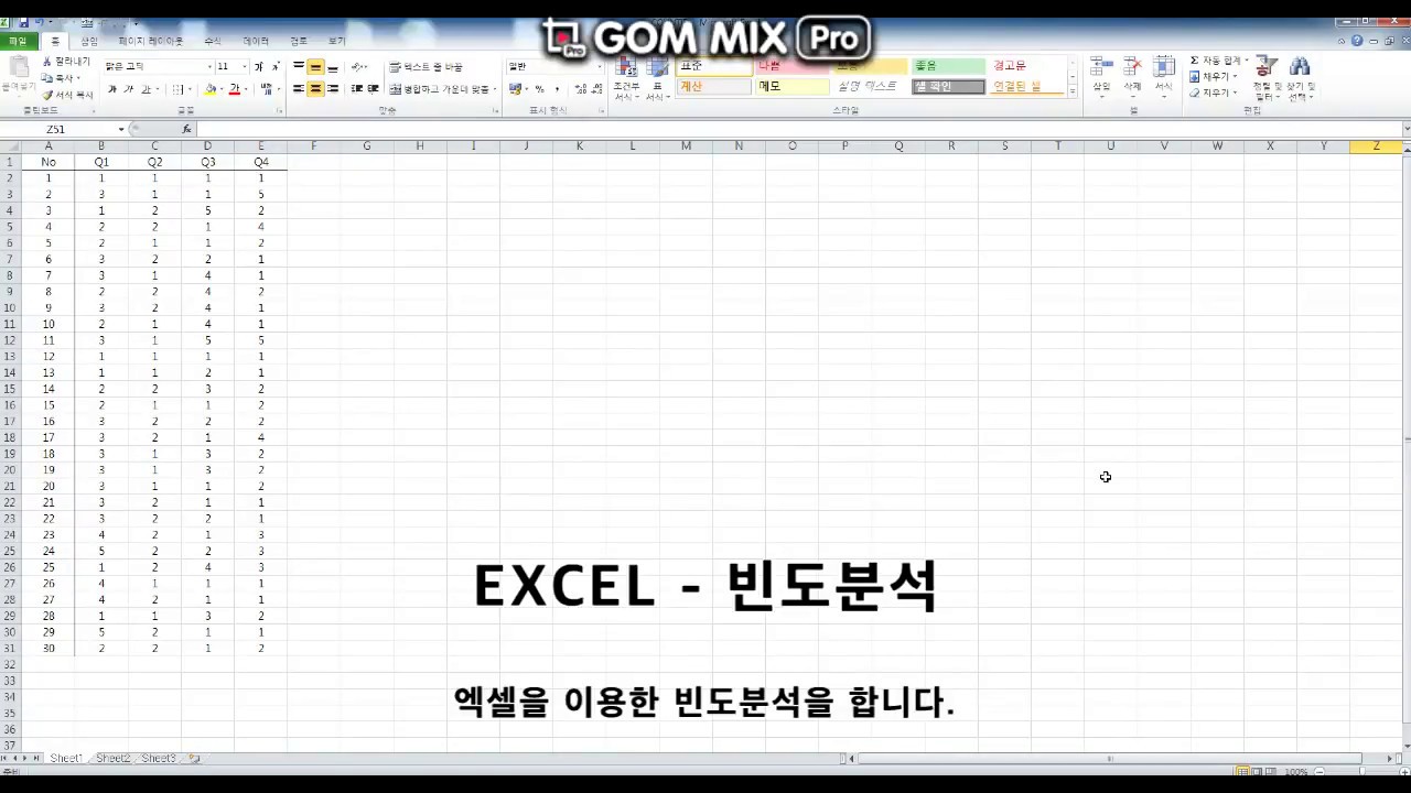 EXCEL 빈도분석