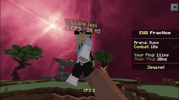 Destroying a runner in Minecraft zeqa ffa sumo