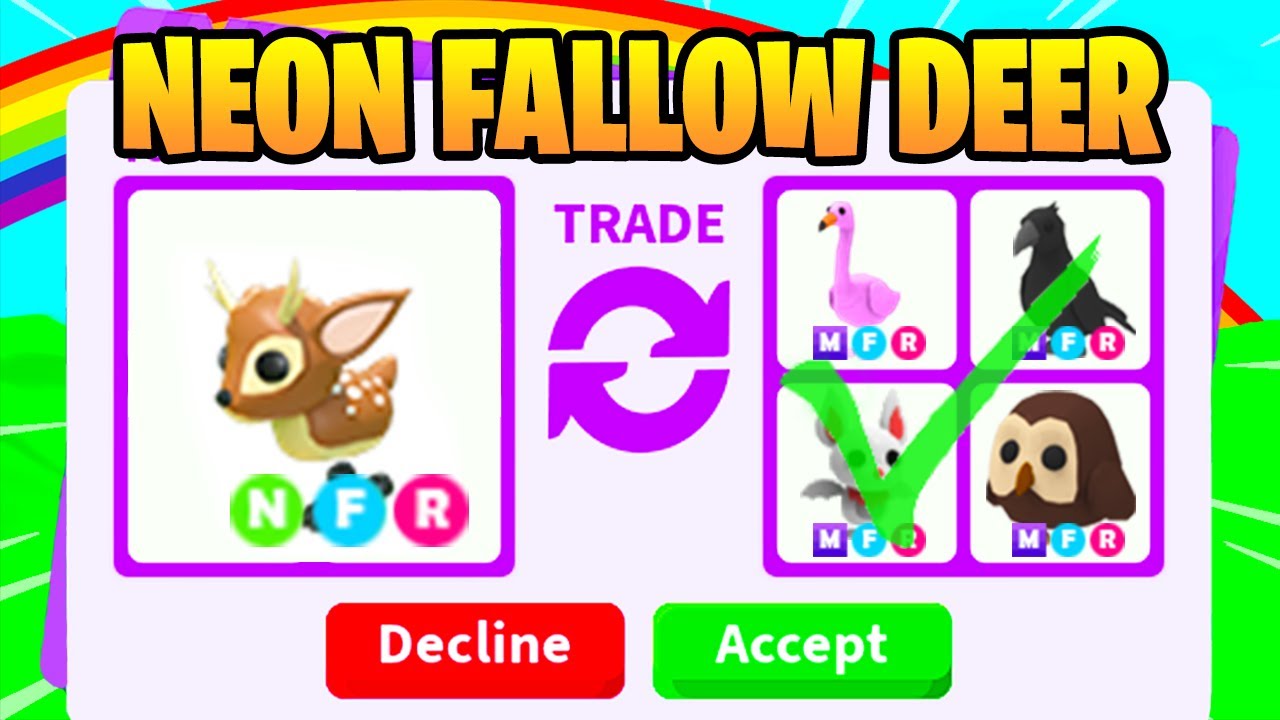 TRADING A NEON FALLOW DEER IN ADOPT ME 😱 Adopt Me Trading Values