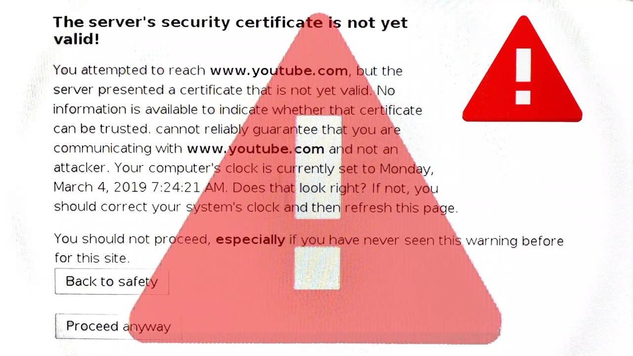 Certificate is not valid. Error Certificate is not yet valid. The Servers Security Certificate is not yet valid но Дата и время верны. Как убрать на телевизоре LG the Server's Security Certificate is not yet valid.