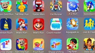 Count Master 3D,Sonic Dash,Minion Rush,Mario Kart,Lara Croft: Relic Run,Aquapark.io,Tom Gold Run....