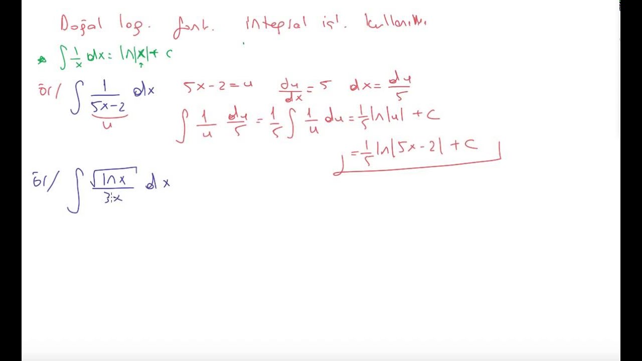6) Kalkülüs 2 doğal logaritma fonksiyonu'nun integral