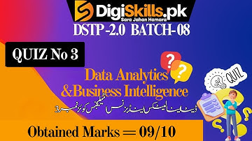 Data analytics & business intelligence quiz 3 batch 8 solution 2024 |digiskills #dataanalyticsquiz3