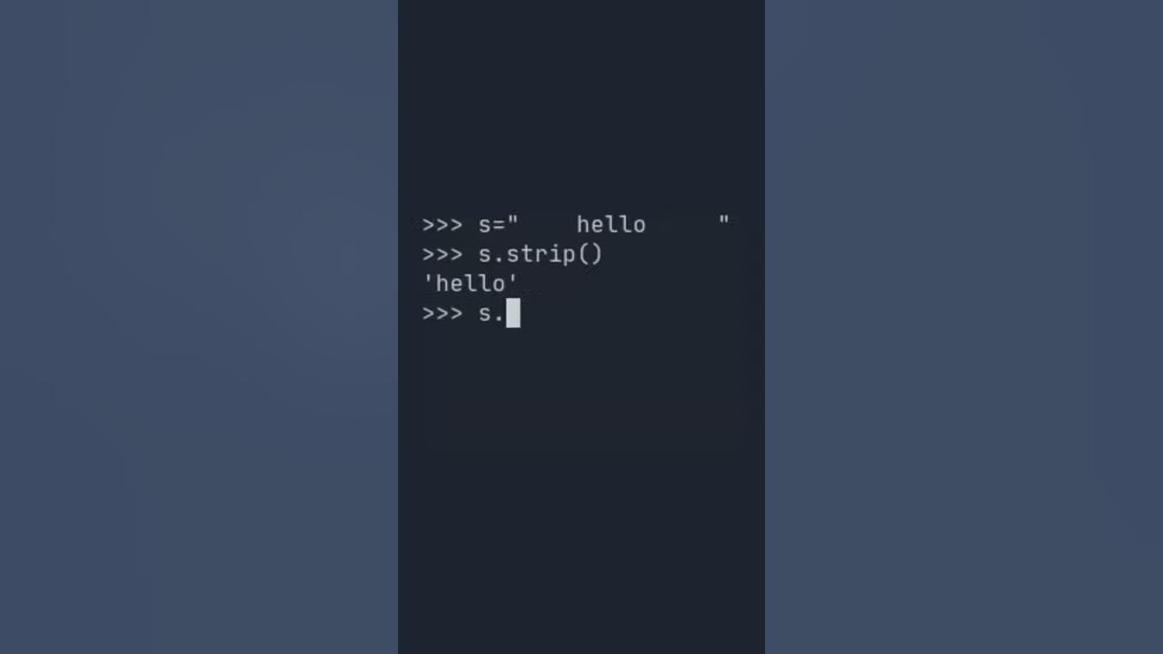 Strip/trim whitespace from a string 1 Minute Python Tutorial shorts