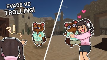 Trolling as a Animal Crossing character in Evade VC! | ROBLOX Funny Moments