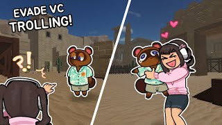 Trolling as a Animal Crossing character in Evade VC! | ROBLOX Funny Moments