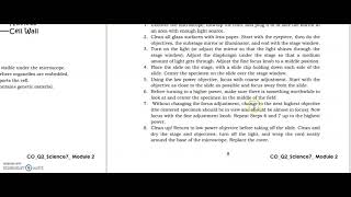 QUARTER 2 MODULE 2 MICROSCOPY AND MAGNIFICATION PROCESS ANSWER KEY Wealth