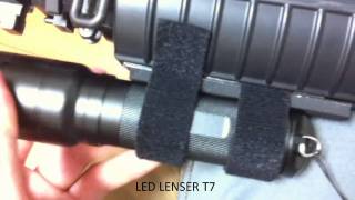 M4A1に自作でライトホルダー付けてみた. Handmade flashlight holder attachment on M4A1.