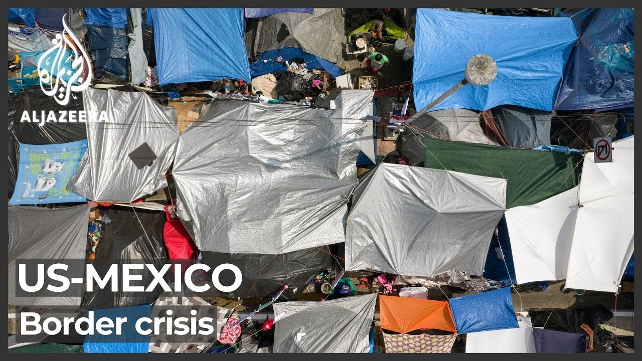 US-Mexico border: Thousands living in cramped Tijuana camps