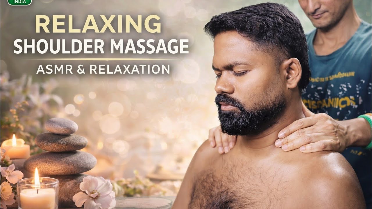 ASMR Shoulder Massage for Deep Sleep  Indian Barber Head & Back Massage | Deep Tissue Pain Relief