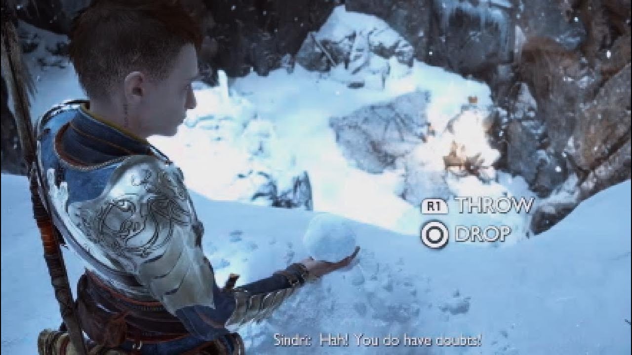 God of War Ragnarok Atreus Throws a Snowball at Sindri YouTube