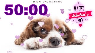 50 Minute Timer - Valentine's Day Puppy Dog 🐶💗