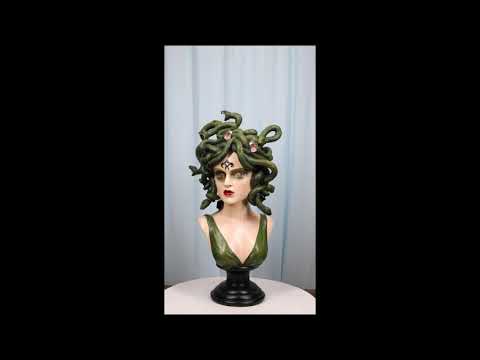 Ebros Gift Greek Mythology Gorgon Sisters Goddess Medusa with Wild Snakes  Hair and Armored Scales Skin Bust Statue 10 Tall Temptation Seduction of