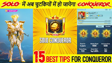Top 15 Solo Conqueror Tips | Solo TPP & Solo FPP Conqueror Tips | C3S7 Best tips for Solo Rankpush