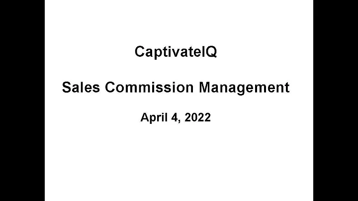 Analyst Cam: CaptivateIQ  Demystifying Sales Commi...