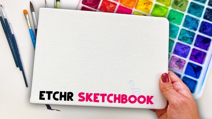  ETCHR Mixed Media Sketchbook for Drawing and Painting - A6  4.1x5.8 Inch Cold Press 100% Cotton Vegan-Friendly Sketch Watercolor Paper  - 52 Page Premium Multimedia Sketchbook - Customizable Cover : Arts, Crafts  & Sewing