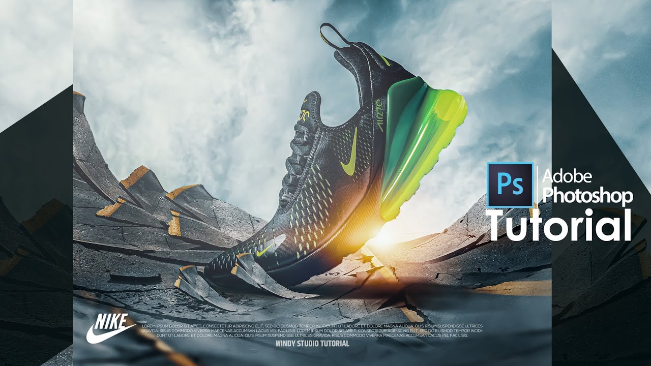 Kilómetros surco educador How to create Nike Shoe Product Poster in Photoshop - Photoshop  #Tutorial#photoshoptutorials - YouTube