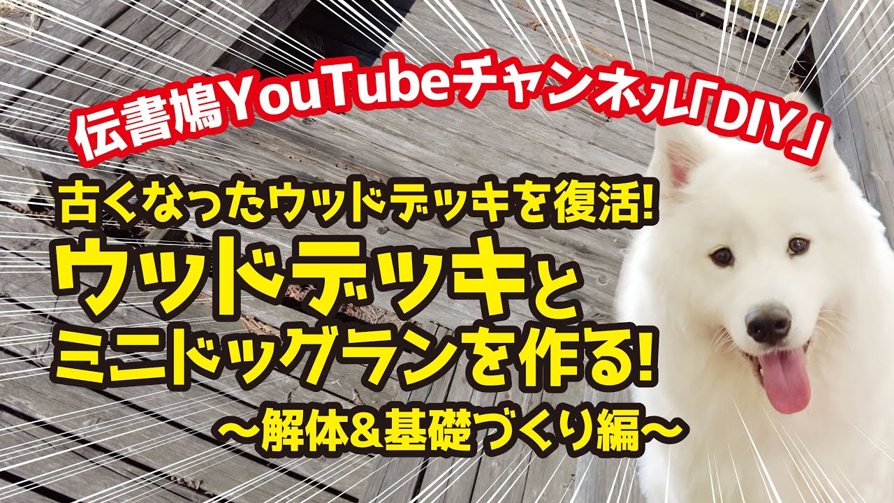 伝書鳩YouTubeチャンネル【DIY】ウッドデッキとミニドッグランを作る