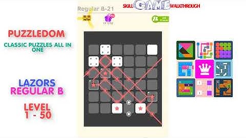 Puzzledom - Lazors Regular B Level 1 - 50 - Walkthrough