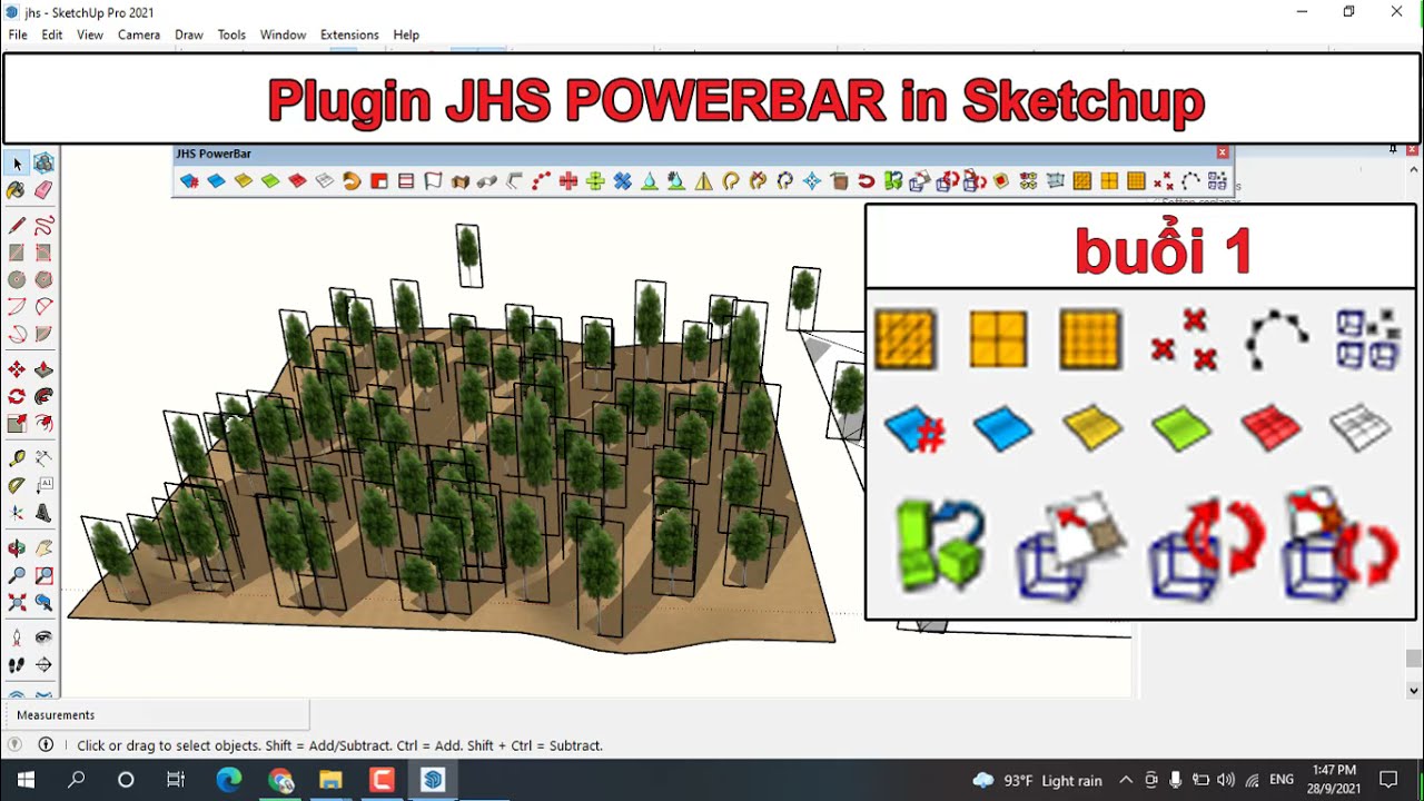 hướng dẫn sử dụng plugin JHS PowerBar trong SketChup 1