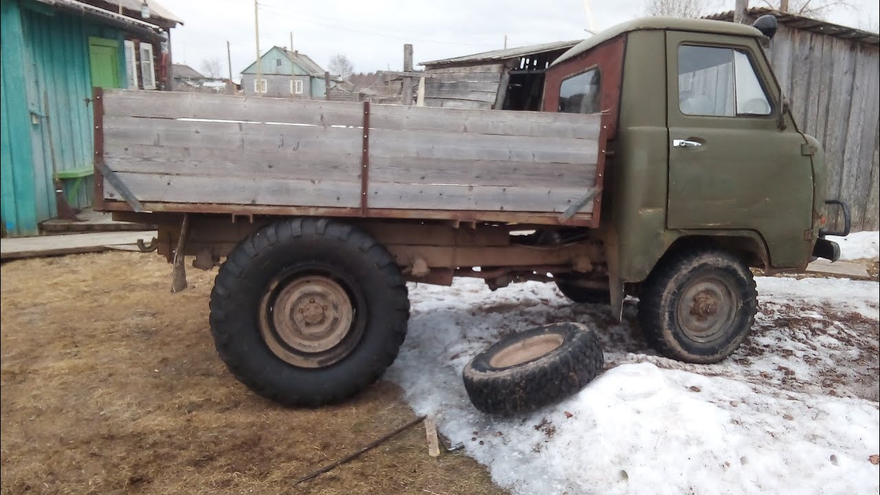 Примерка большого колеса на уазик - YouTube