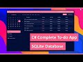 C# Tutorial  -  The best Complete To-do list App for Winforms With Portable SQLite database