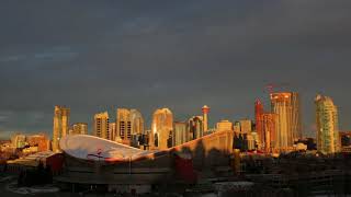 Sunrise on the Saddledome